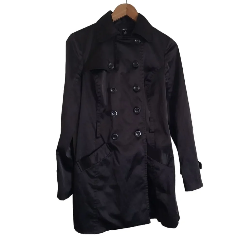 women's jacket BCX black coat size medium double breasted